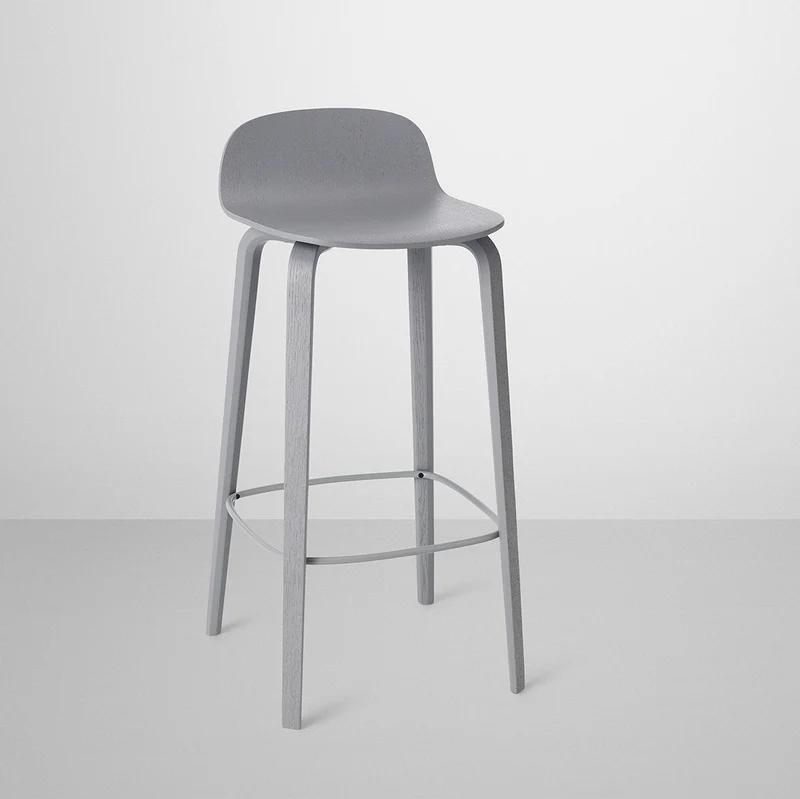 Chaise de bar 75 cm gris Visu - Muuto