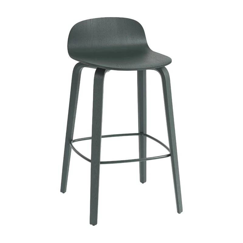 Chaise de bar en bois dark green 65 cm Visu - Muuto