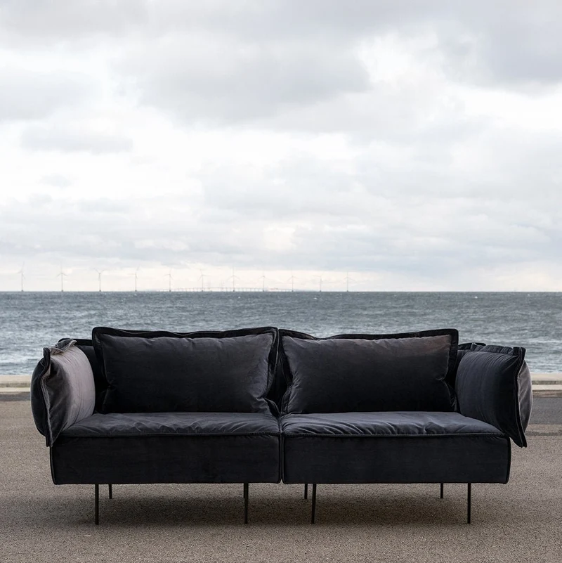 Canapé 2 places anthracite Velvet - HANDVÄRK