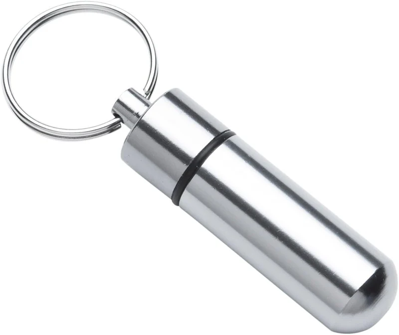 Wasserdichte Aluminium Pillendose für Schlüsselbund - Robust & Klein