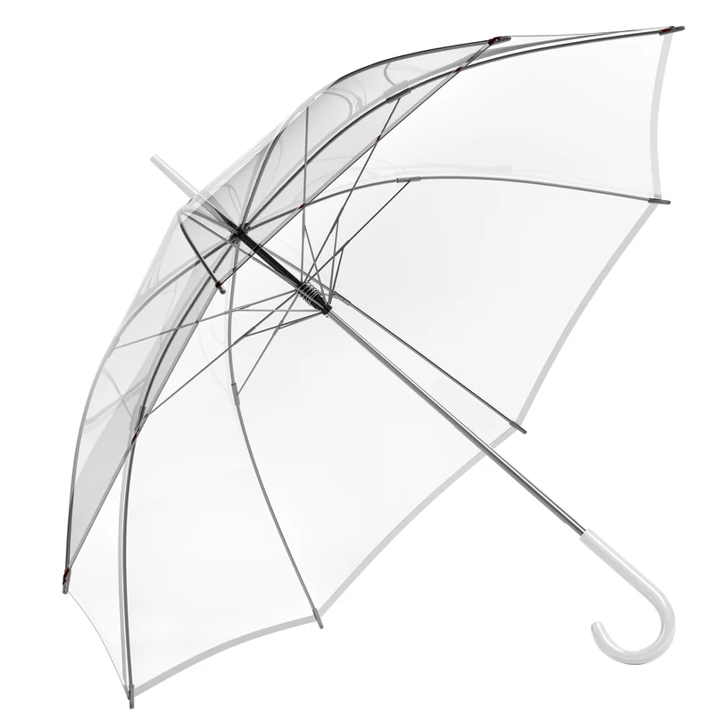 Transparenter Regenschirm 100cm - Durchsichtiger Stockschirm Elegant