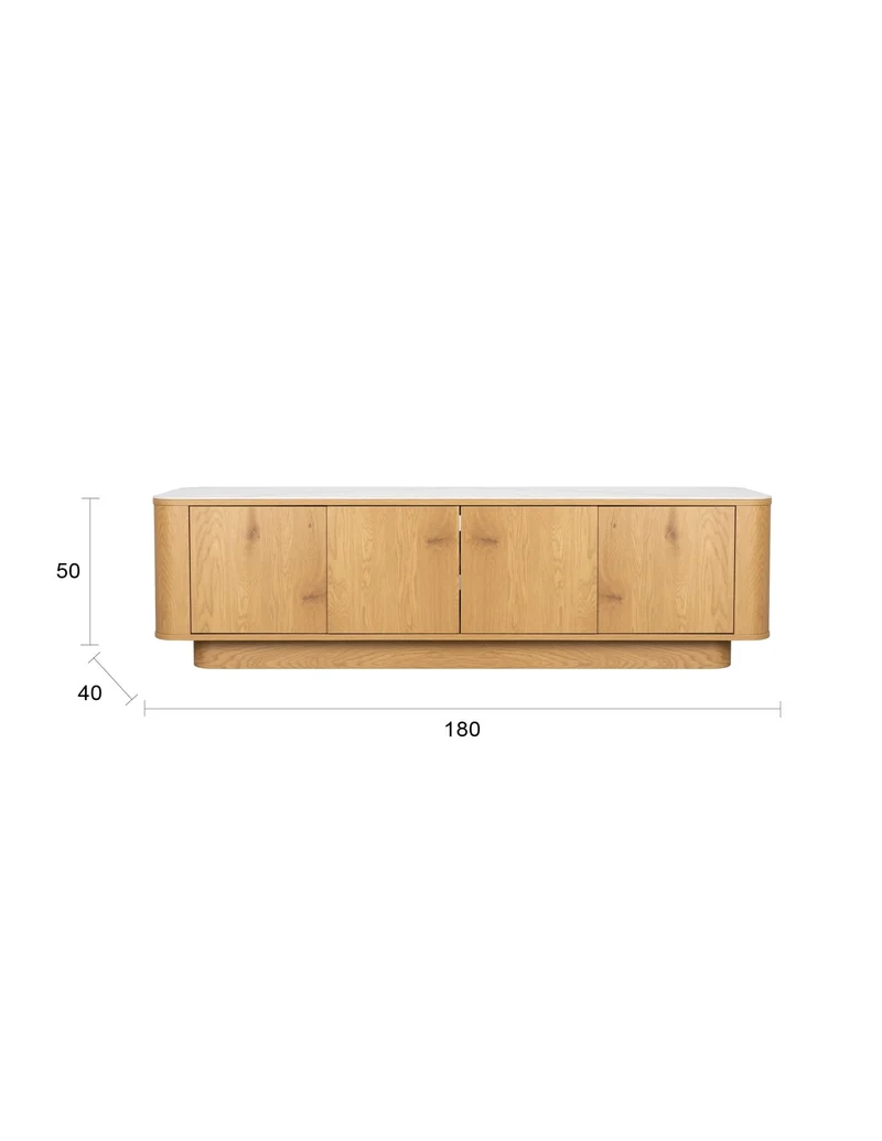 Buffet en bois de chêne 180x40x50cm Oréa - The Cool Republic