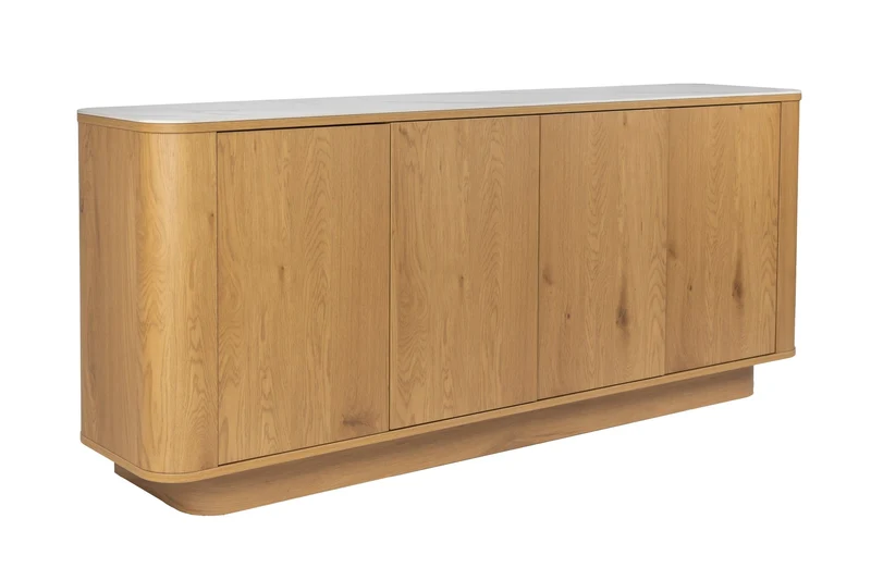 Buffet haut en bois de chêne 180x40x75cm Oréa - The Cool Republic