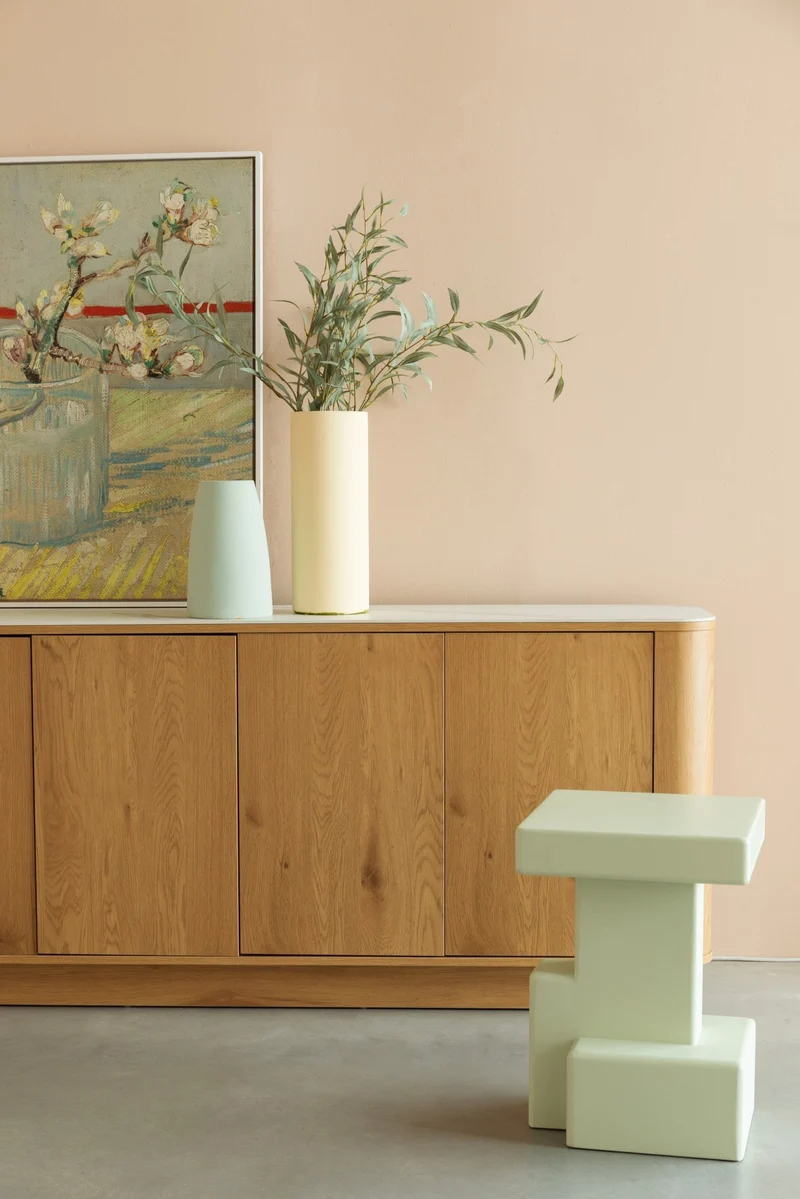 Buffet haut en bois de chêne 180x40x75cm Oréa - The Cool Republic