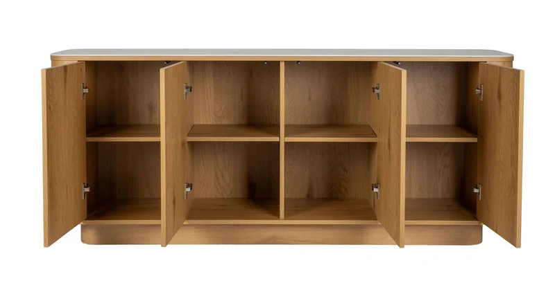 Buffet haut en bois de chêne 180x40x75cm Oréa - The Cool Republic
