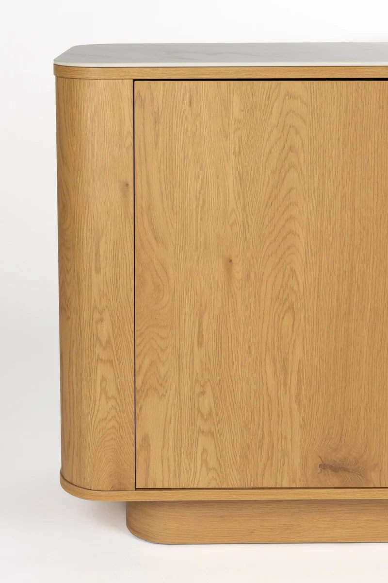 Buffet haut en bois de chêne 180x40x75cm Oréa - The Cool Republic