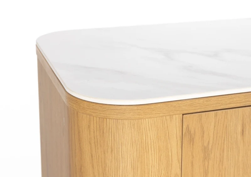 Buffet haut en bois de chêne 180x40x75cm Oréa - The Cool Republic