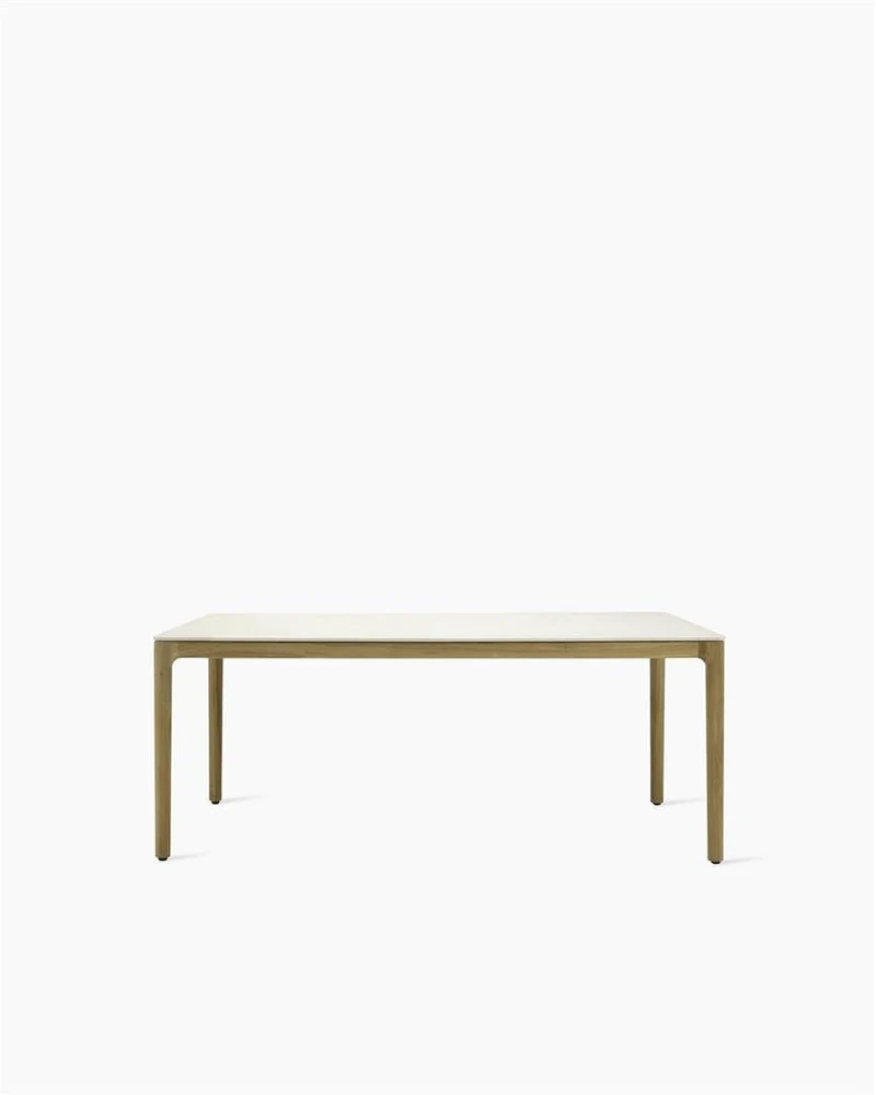 Table à manger d'extérieur rectangulaire en teck et céramique blanc 240x100cm Elko - Vincent Sheppard