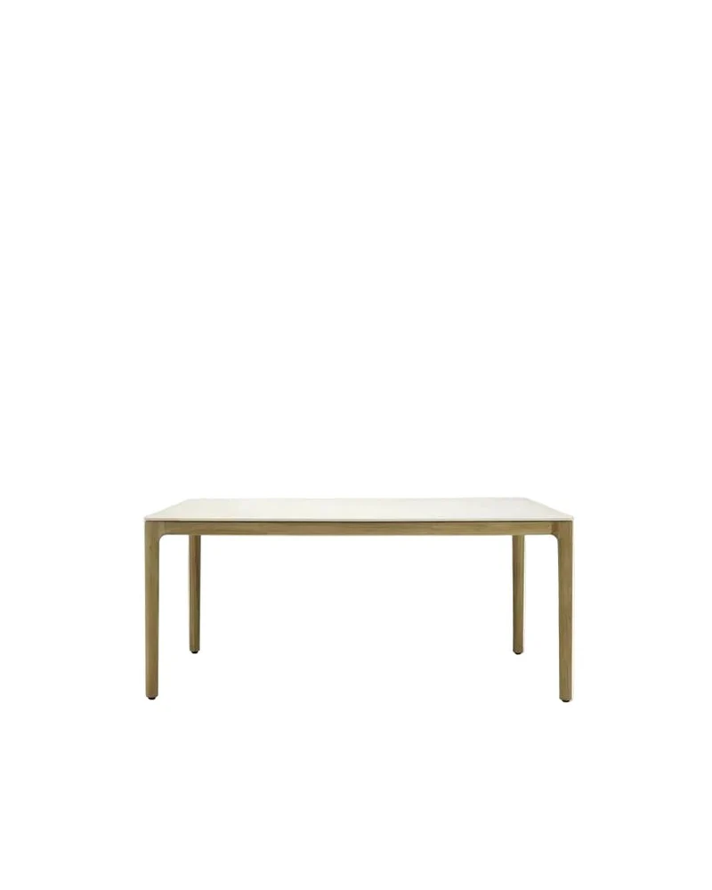 Table à manger d'extérieur rectangulaire en teck et céramique blanc 180x90cm Elko - Vincent Sheppard