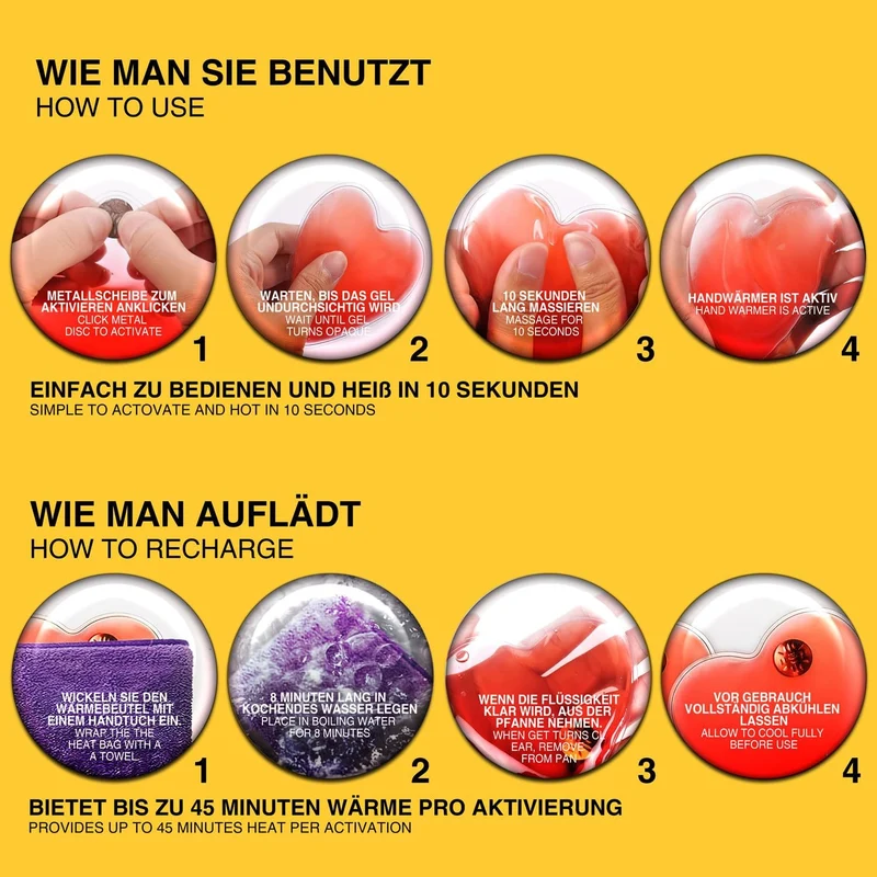 Handwärmer - Taschenwärmer in Herzform