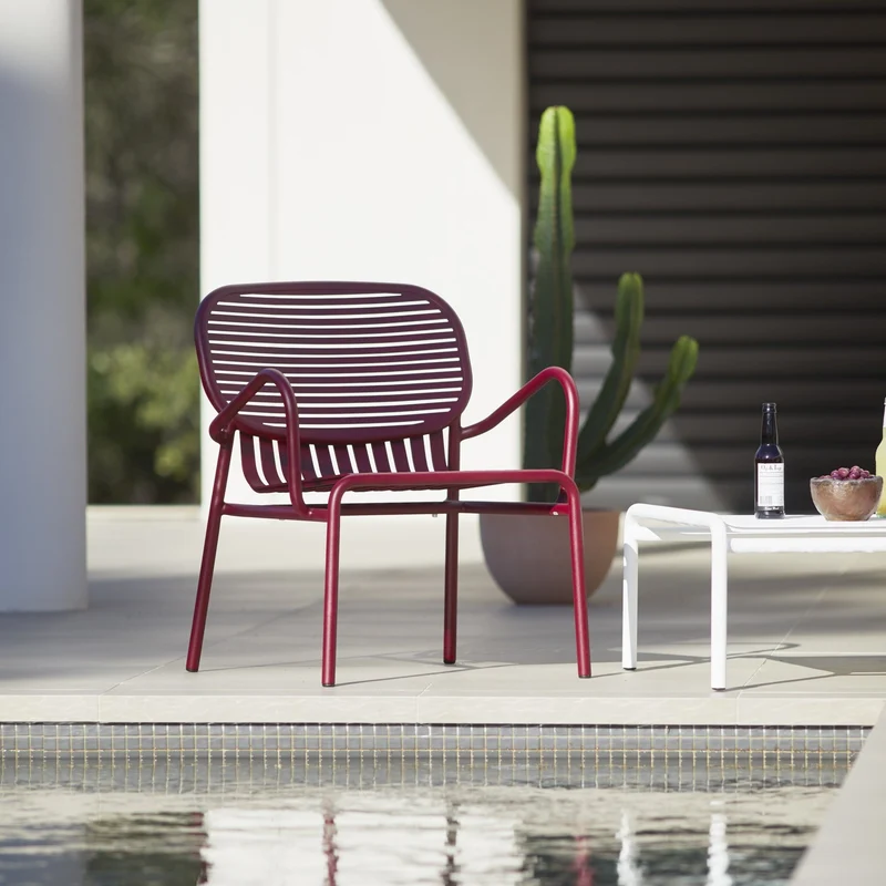 Fauteuil de jardin bordeaux Week End - Petite Friture
