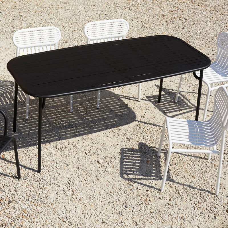 Table de jardin rectangulaire noire 180 cm Week-End - Petite Friture