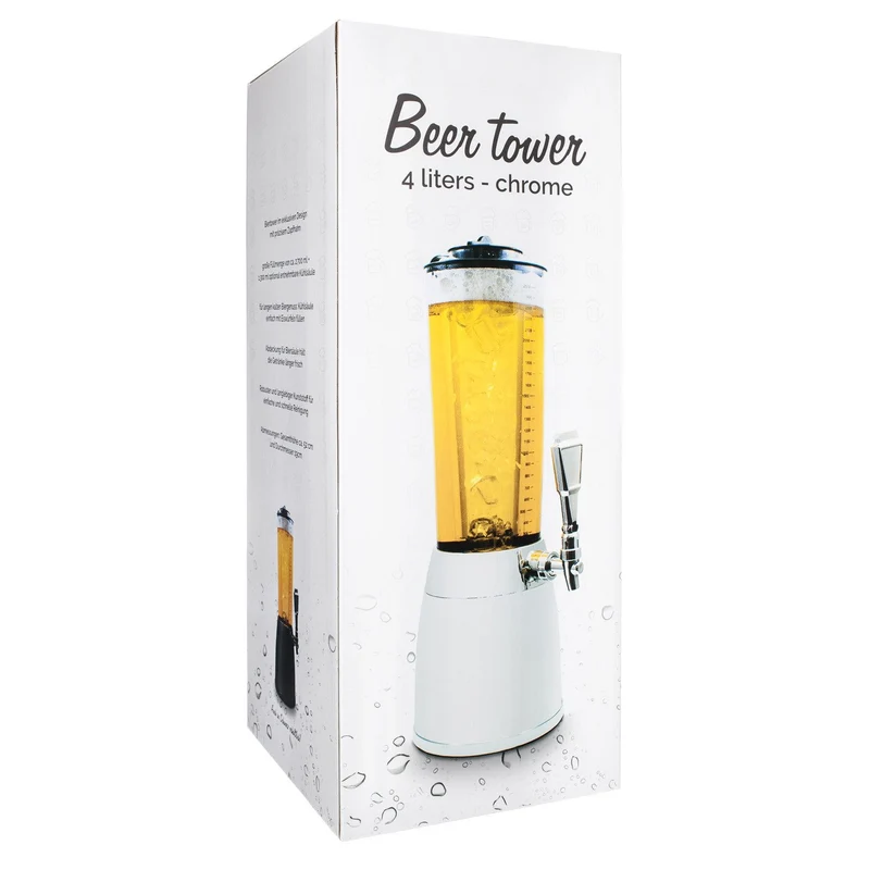 Biertower 4L Trinksäule mit Kühlung – Party-Zapfsäule für Bier & Drinks