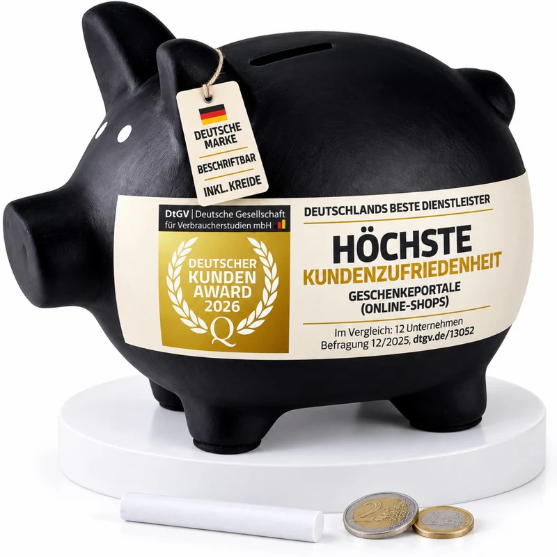 Keramik-Sparschwein zum Beschriften - Spardose mit Kreide