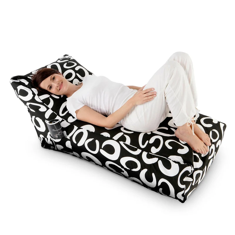 Smoothy Sitzsack - Sitzkissen Lounge Daybed - Black & White