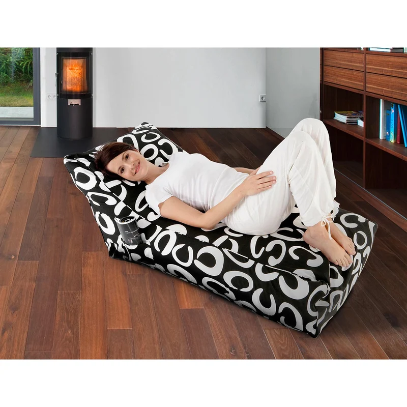 Smoothy Sitzsack - Sitzkissen Lounge Daybed - Black & White