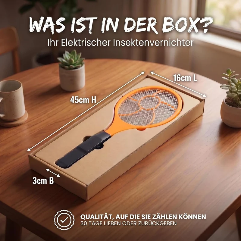 Elektrische Fliegenklatsche 3er Set - Insektenvernichter für Zuhause