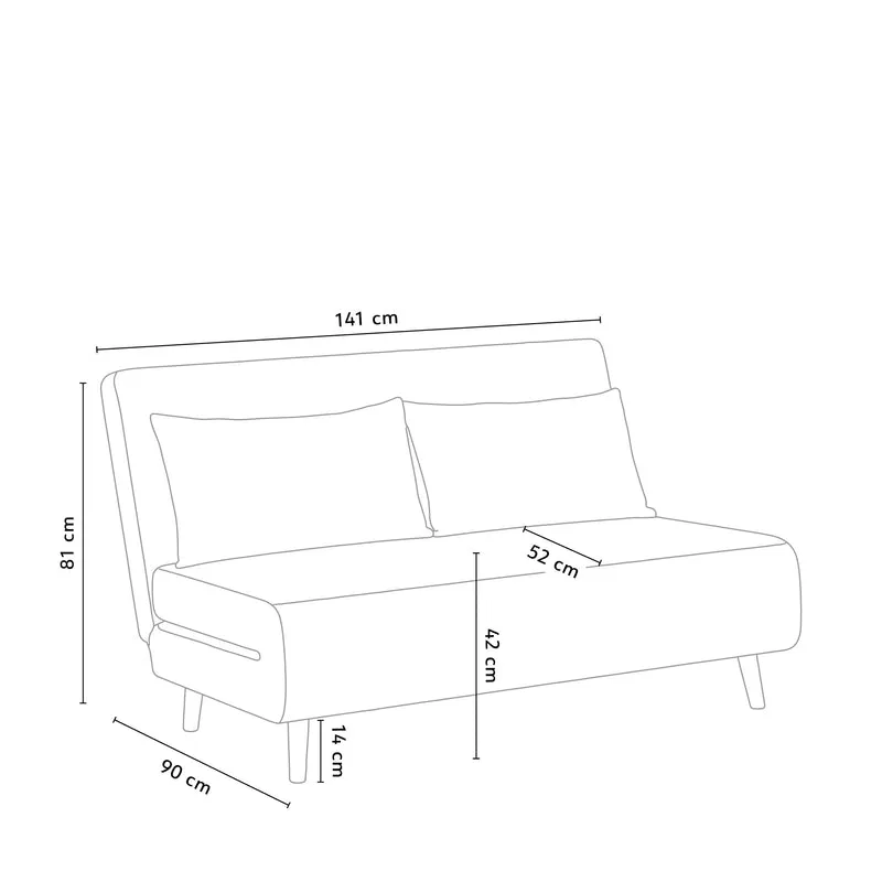 Iowa II Schlafsofa – 2 Sitzer