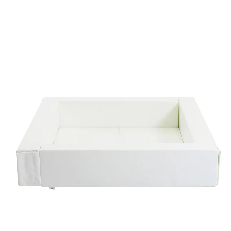 Bällebad quadratisch 130 x 130 cm Kunstleder, Weiß