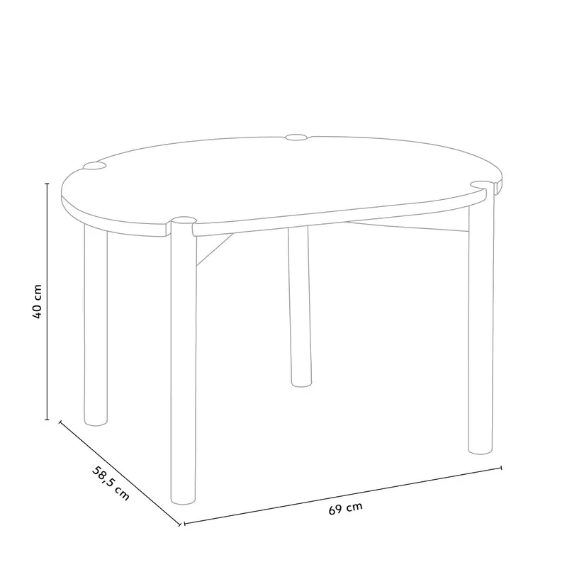 Colo Cross Couchtisch FSC-zertifiziertes Eichenholz H40 cm