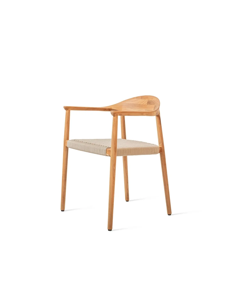 Chaise d'extérieur en en teck massif et corde 55x57x74cm Fika - Vincent Sheppard