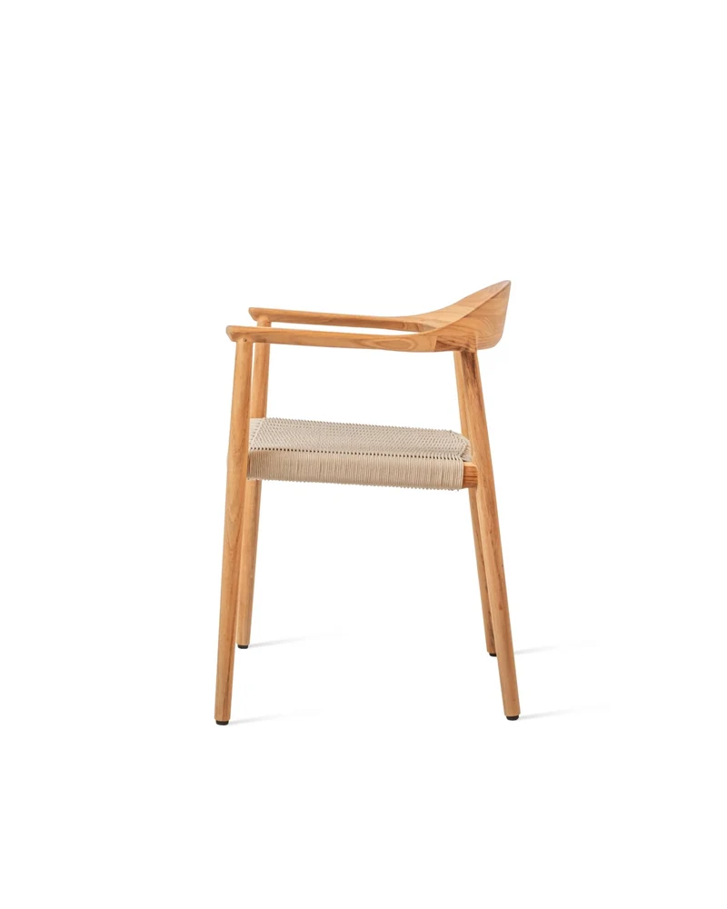 Chaise d'extérieur en en teck massif et corde 55x57x74cm Fika - Vincent Sheppard