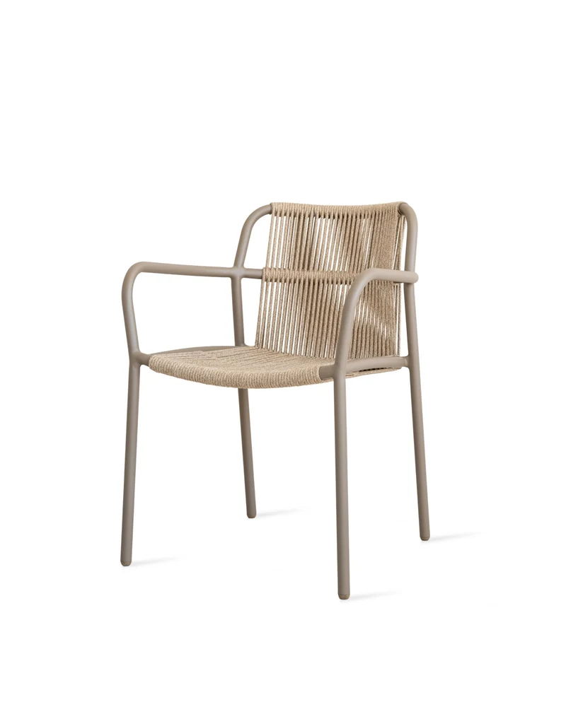 Chaise d'extérieur en aluminium thermolaqué et corde sable 60x63x81cm Sweep - Vincent Sheppard
