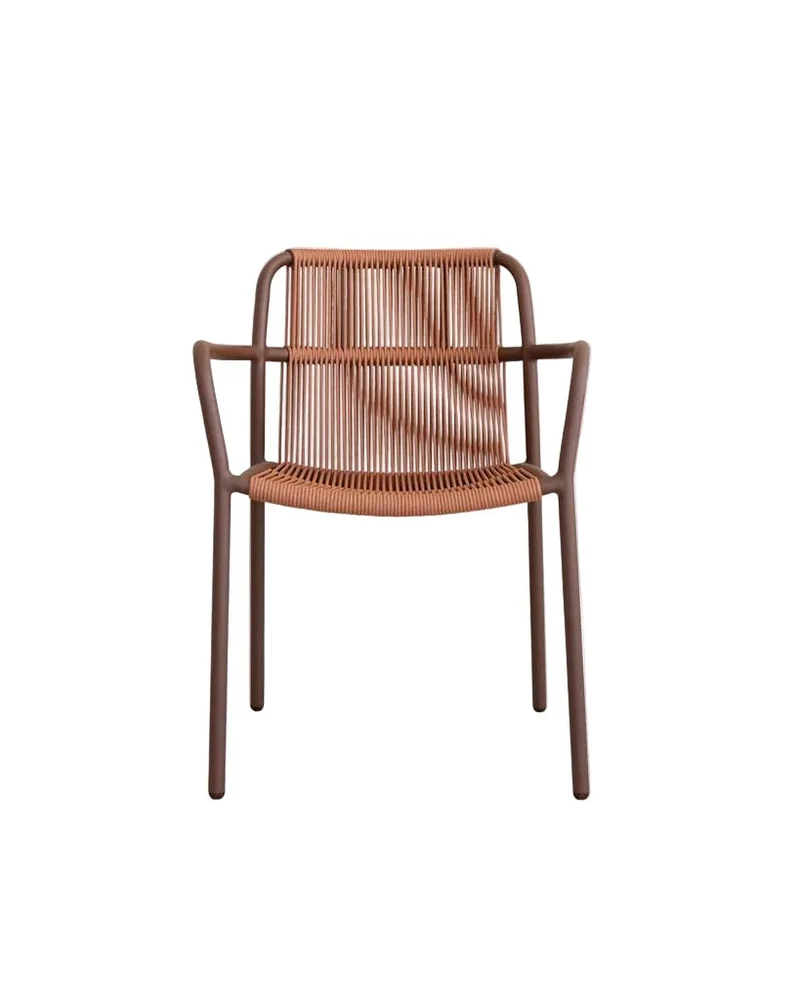 Chaise d'extérieur en aluminium thermolaqué et corde rouille 60x63x81cm Sweep - Vincent Sheppard