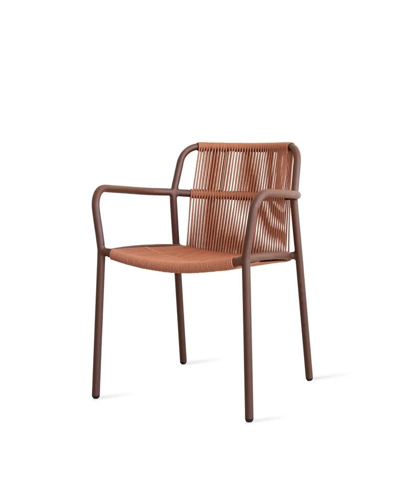 Chaise d'extérieur en aluminium thermolaqué et corde rouille 60x63x81cm Sweep - Vincent Sheppard
