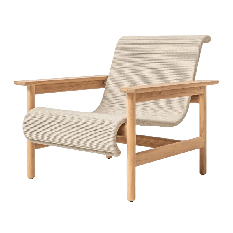 Fauteuil d'extérieur en teck et tressé beige 80x87x74cm Tomus - Vincent Sheppard