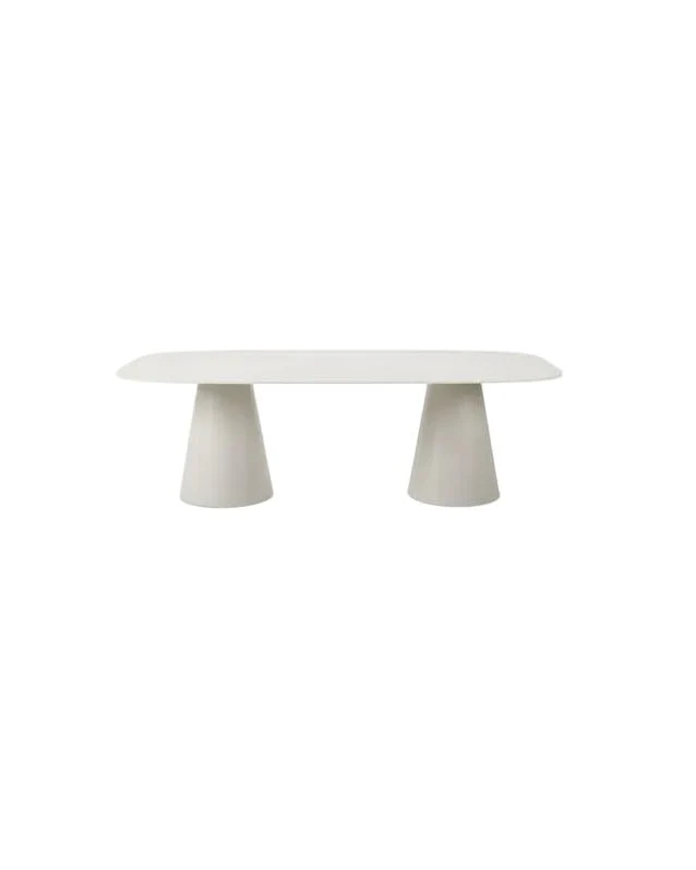 Table à manger rectangulaire en céramique crème et le plateau portland 240x120x75cm Sandro - Vincent Sheppard