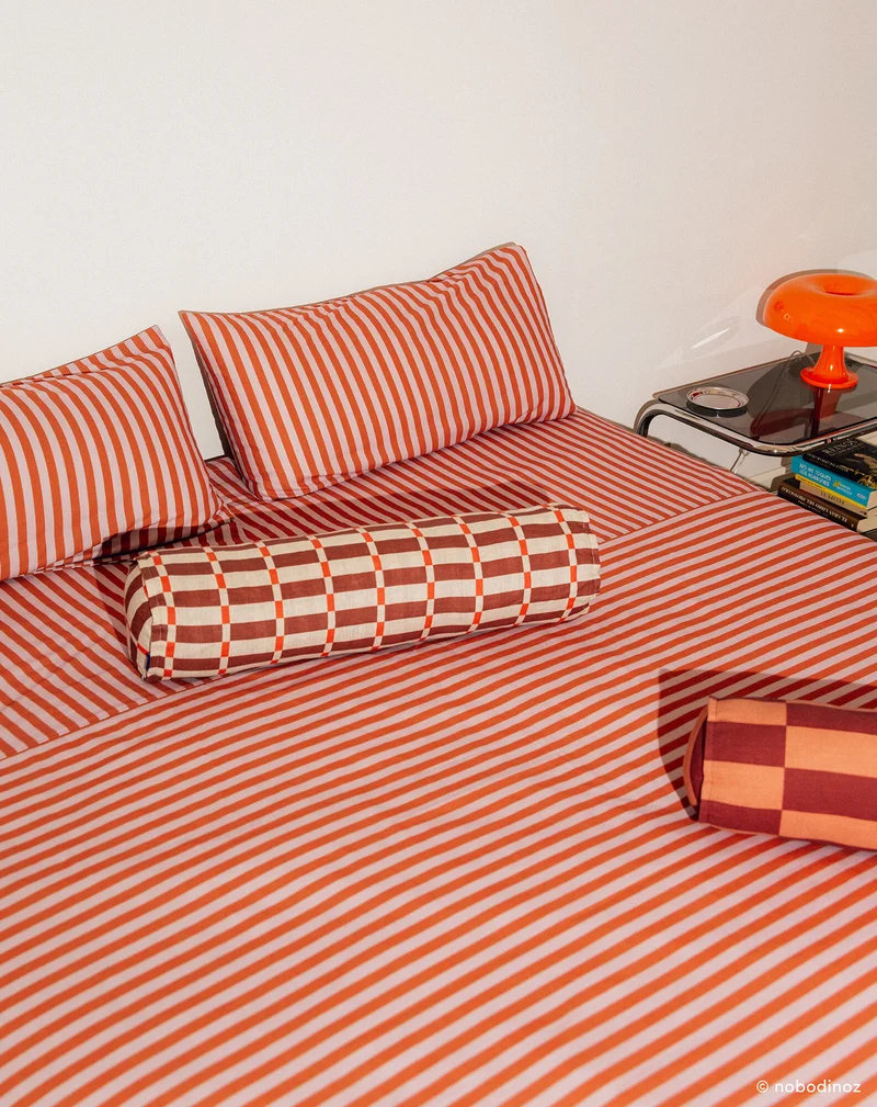 Cylinder cushion in french linen Cliff