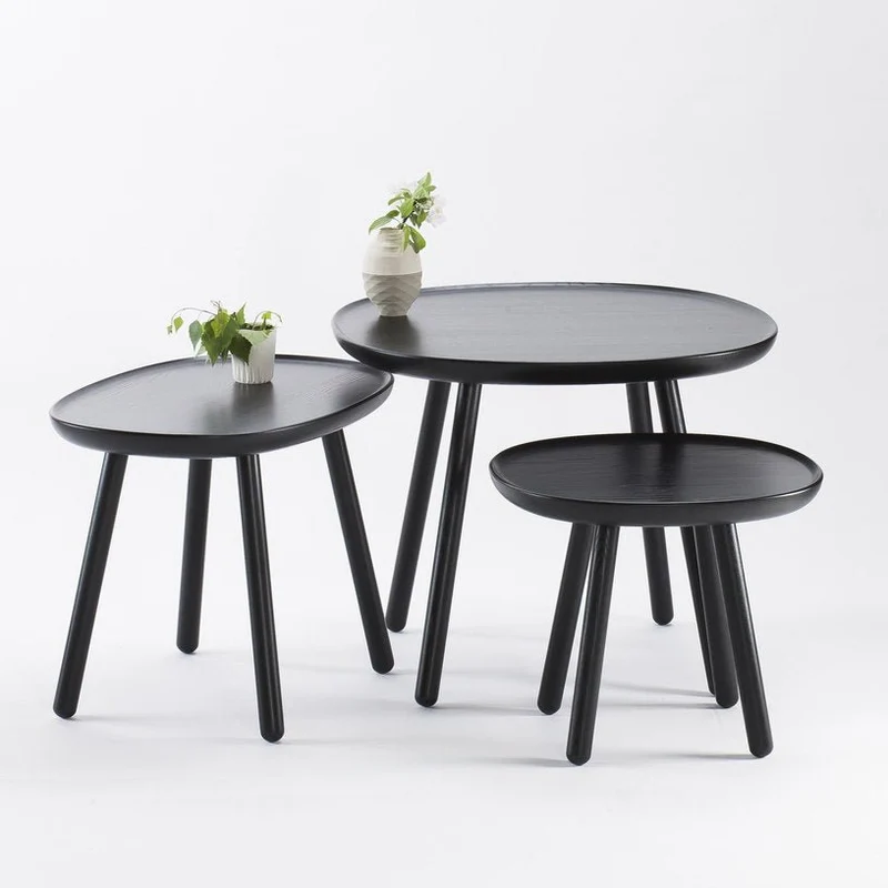 Table d'appoint noire 45 cm Naïve - Emko