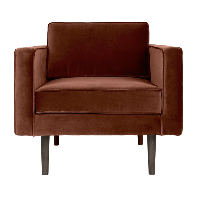 Fauteuil en velours café caramel Wind - Broste Copenhagen