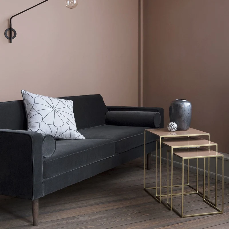 Canapé 3 places en velours gris foncé Wind - Broste Copenhagen