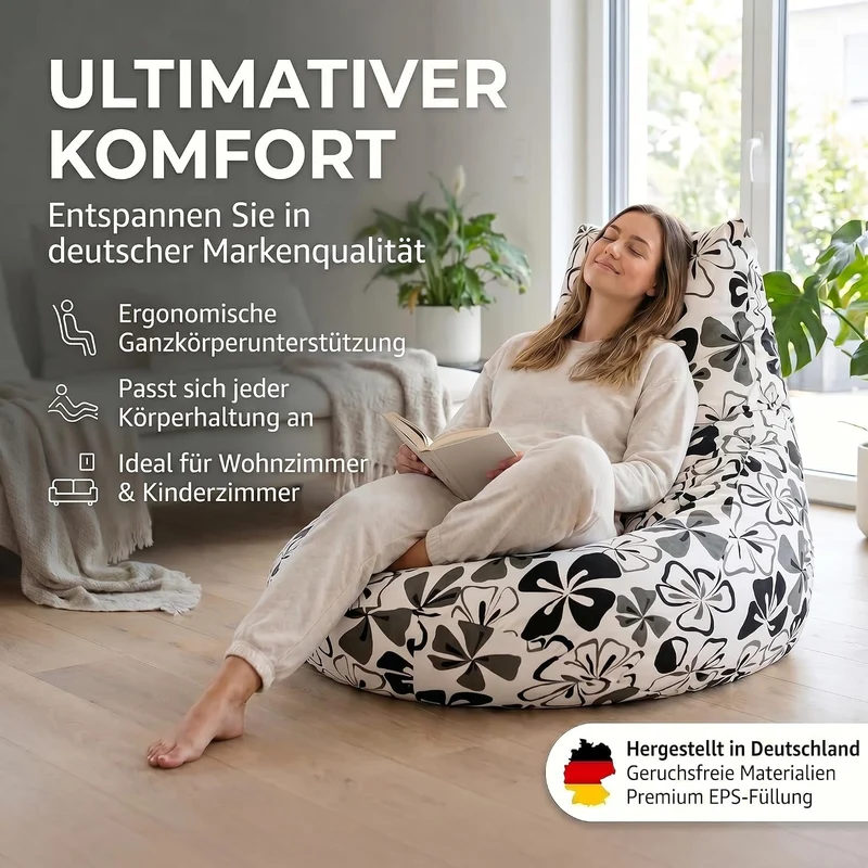 Smoothy Sitzsack Hawaii – XXL Beany Lounge Chair & Sitzkissen