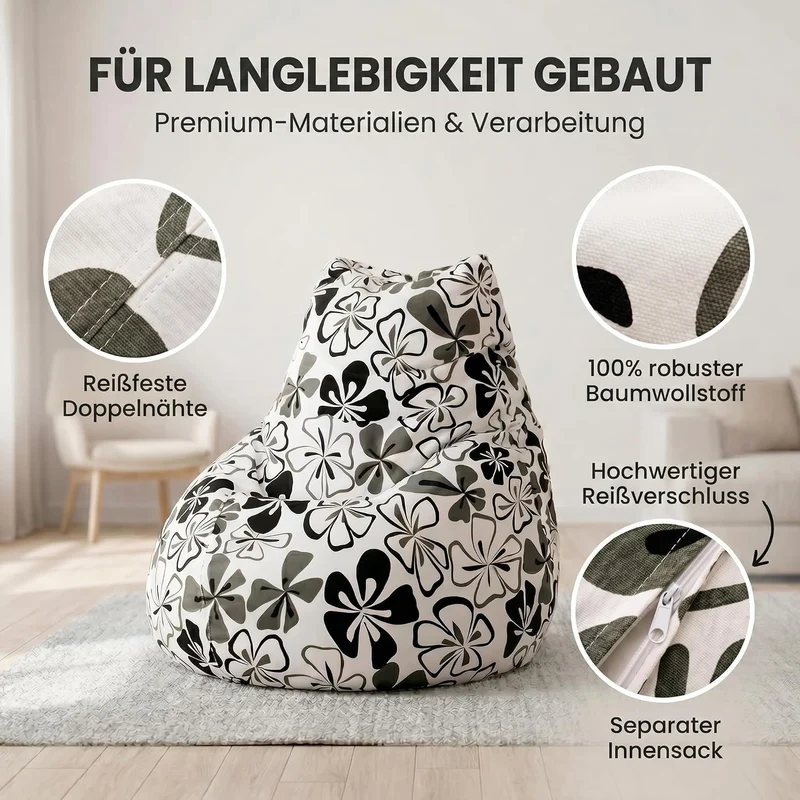 Smoothy Sitzsack Hawaii – XXL Beany Lounge Chair & Sitzkissen