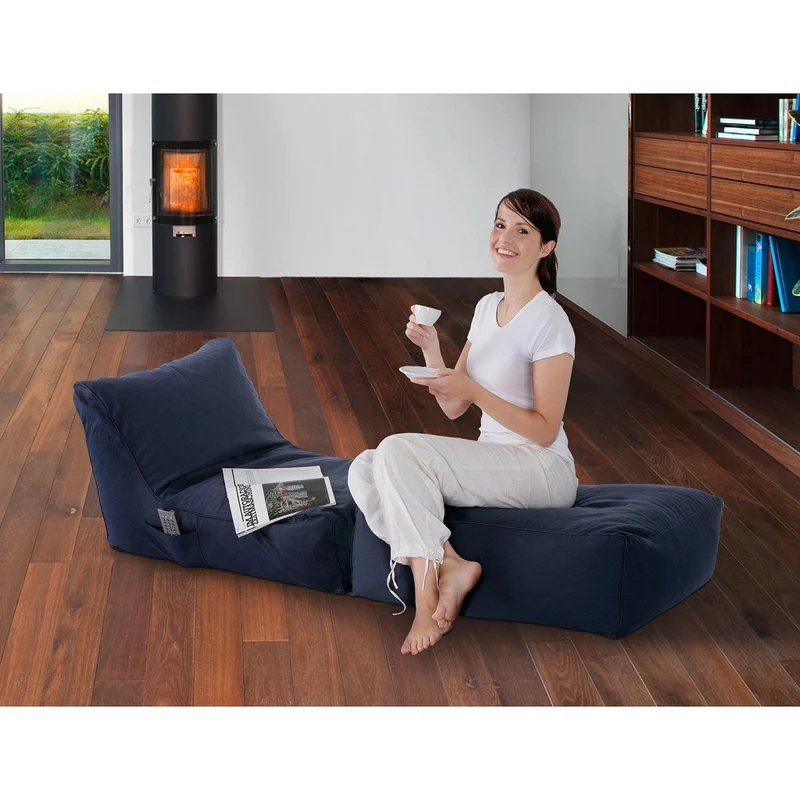 Smoothy Sitzsack - Sitzkissen Liege Lounge Folder - Blauu