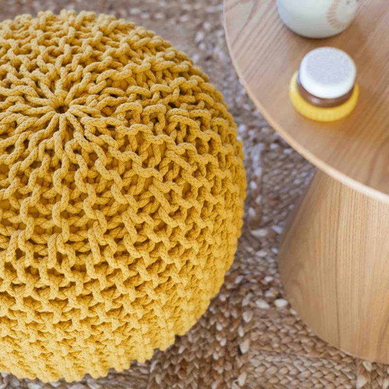 Pouf Buddy in Häkeloptik, 40 cm