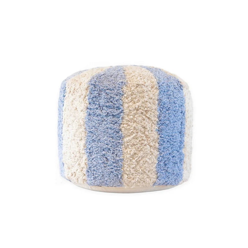 Pouf Zirkus, getufteter Hocker im Streifendesign, 45 cm