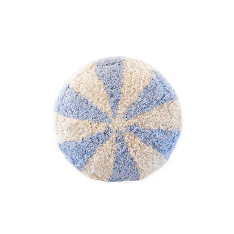 Pouf Zirkus, getufteter Hocker im Streifendesign, 45 cm