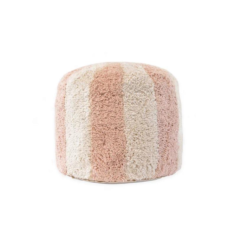 Pouf Zirkus, getufteter Hocker im Streifendesign, 45 cm