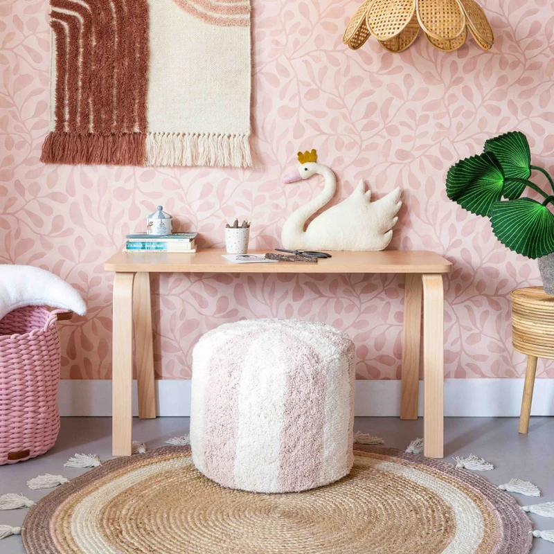 Pouf Zirkus, getufteter Hocker im Streifendesign, 45 cm