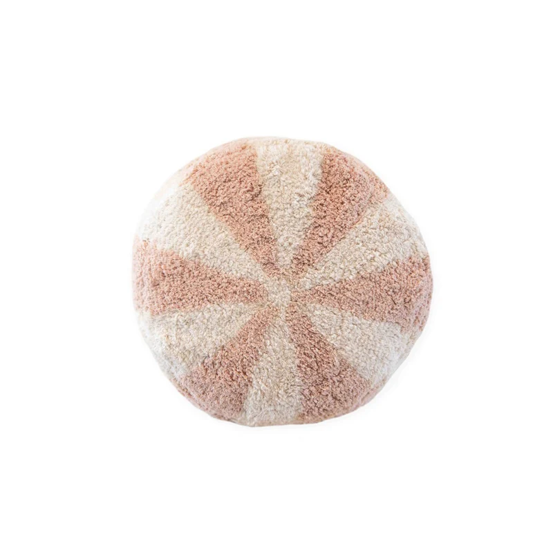 Pouf Zirkus, getufteter Hocker im Streifendesign, 45 cm