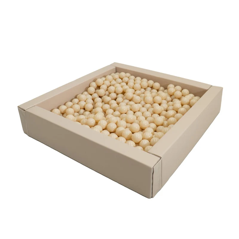 Bällebad quadratisch 120 x 120 cm Kunstleder, Beige