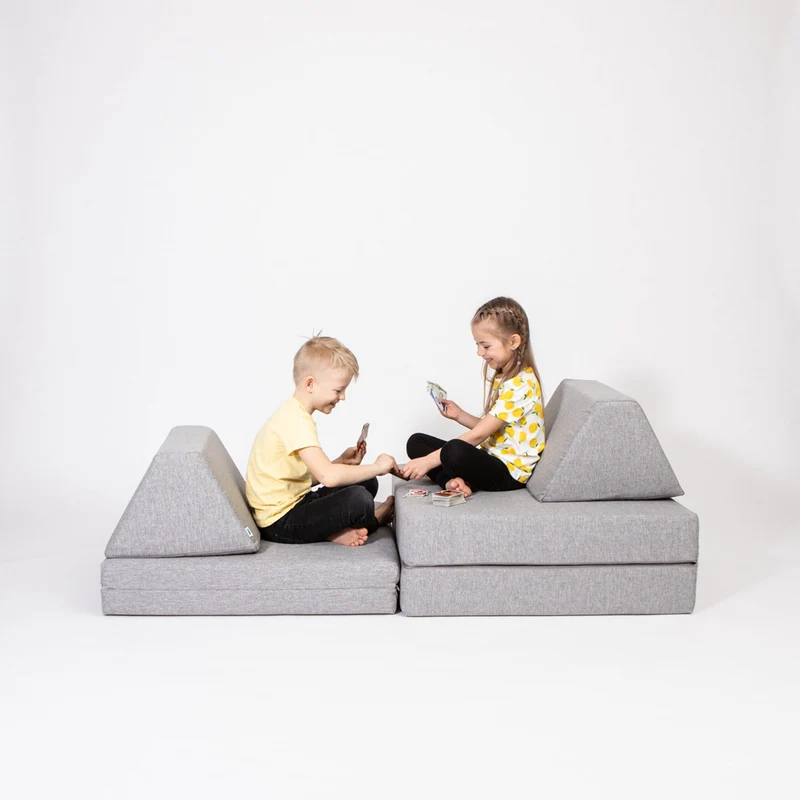 Spielmatratzen-Sofa Set 4-teilig Grau, handgefertigt