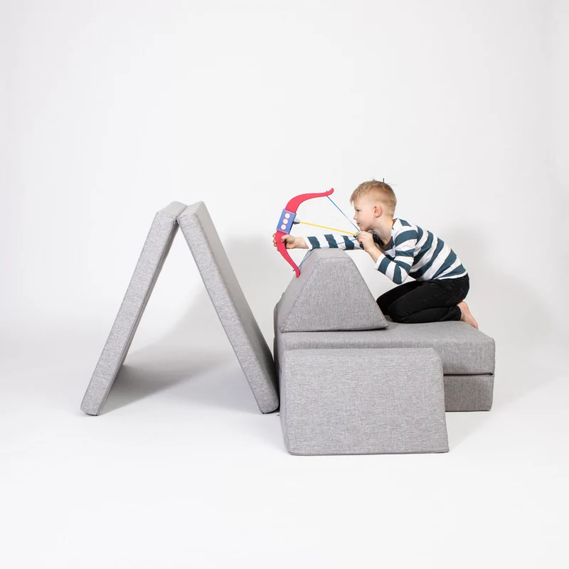 Spielmatratzen-Sofa Set 4-teilig Grau, handgefertigt