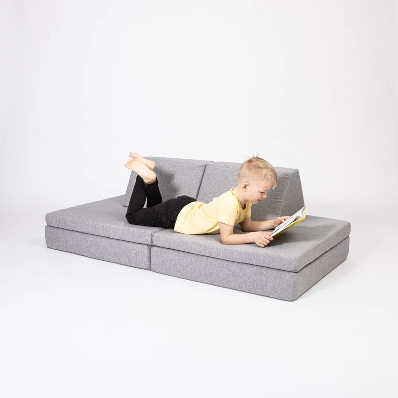 Spielmatratzen-Sofa Set 4-teilig Grau, handgefertigt