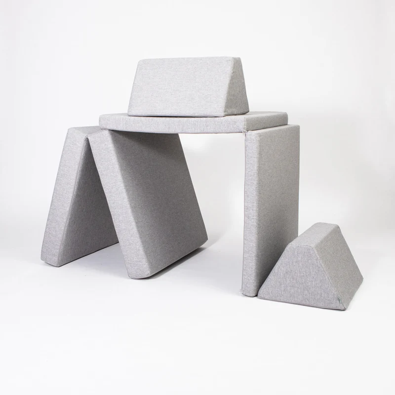 Spielmatratzen-Sofa Set 4-teilig Grau, handgefertigt