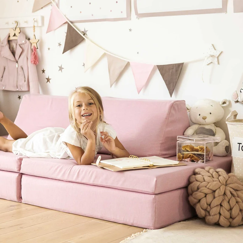 Spielmatratzen-Sofa Set 4-teilig Pink, handgefertigt